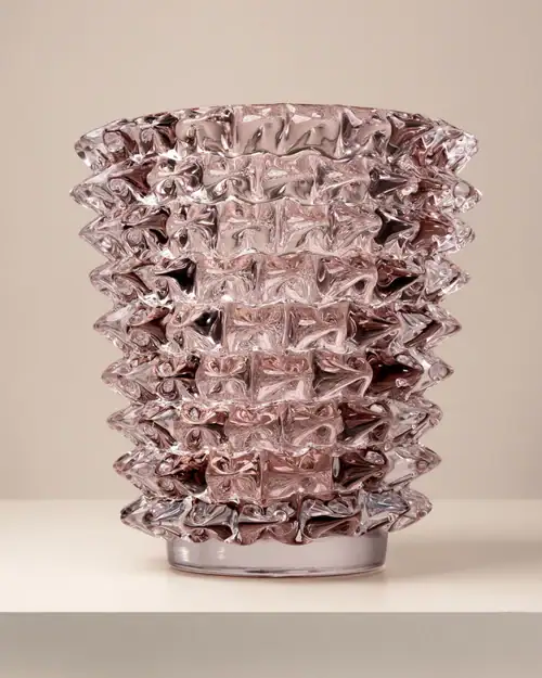 Antico Spiked Glass Vase in Rose