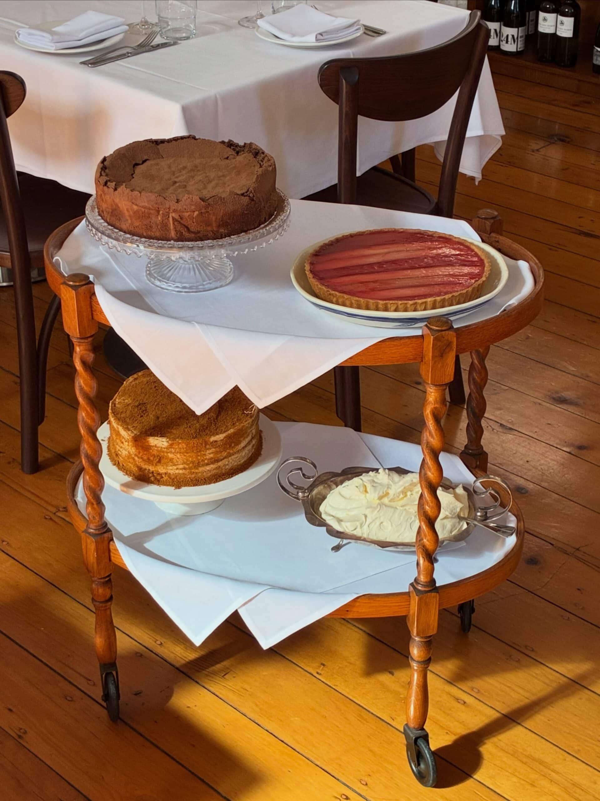 The two level cake trolley at August in West End.