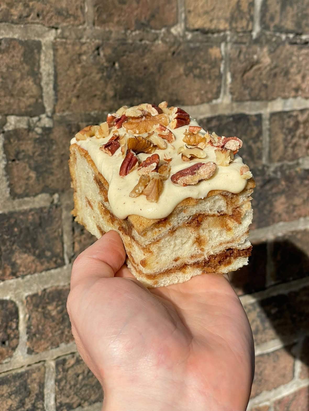 Carrot cake focaccia slice with pecans at MLK Deli The Rocks Sydney