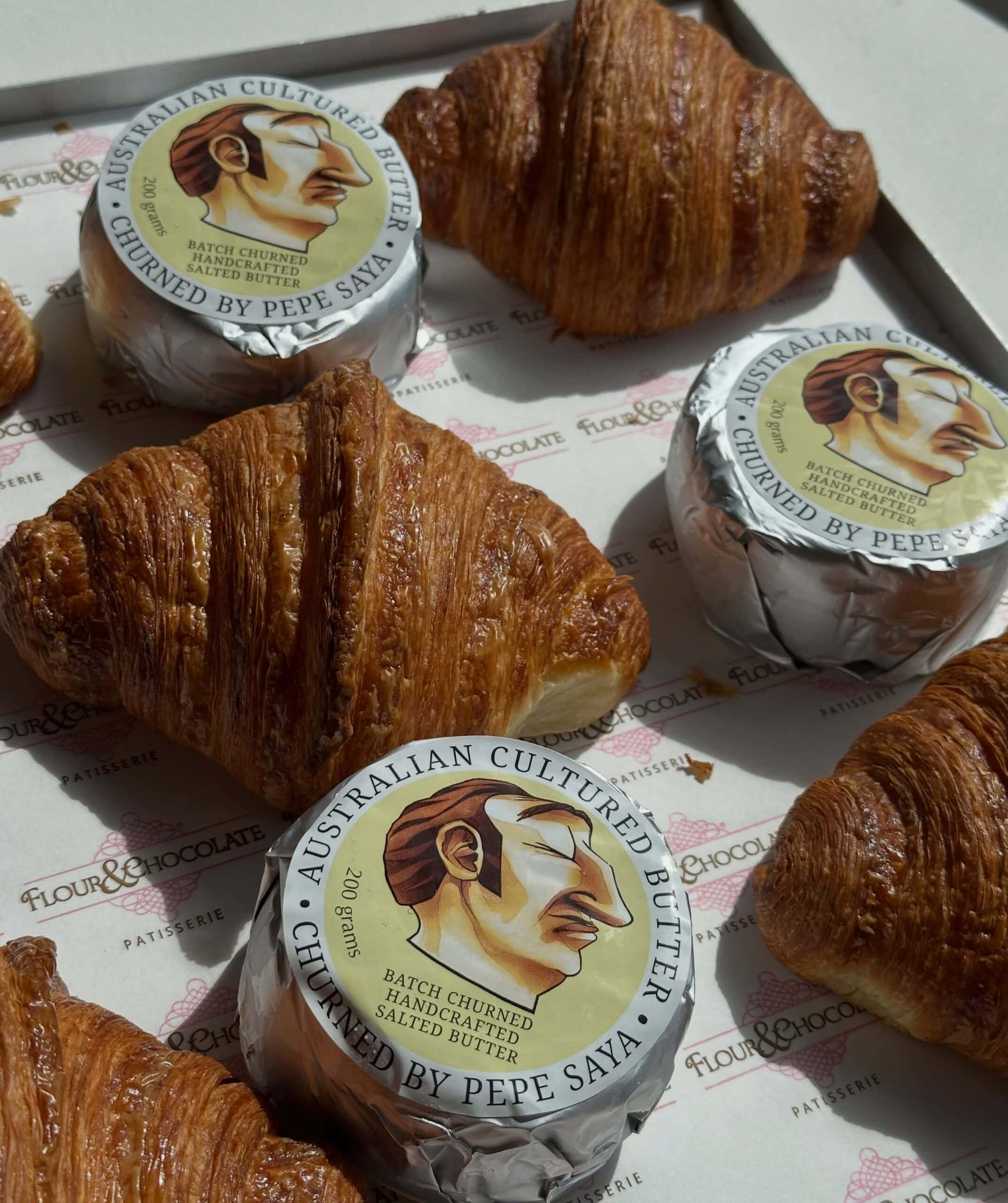 A tray of croissants at Flour & Chocolate in Morningside