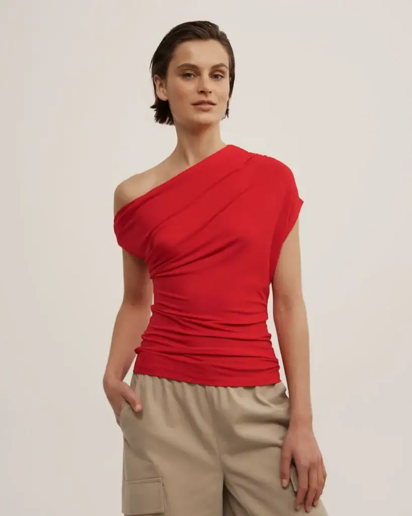 Witchery Asymmetric Jersey Top