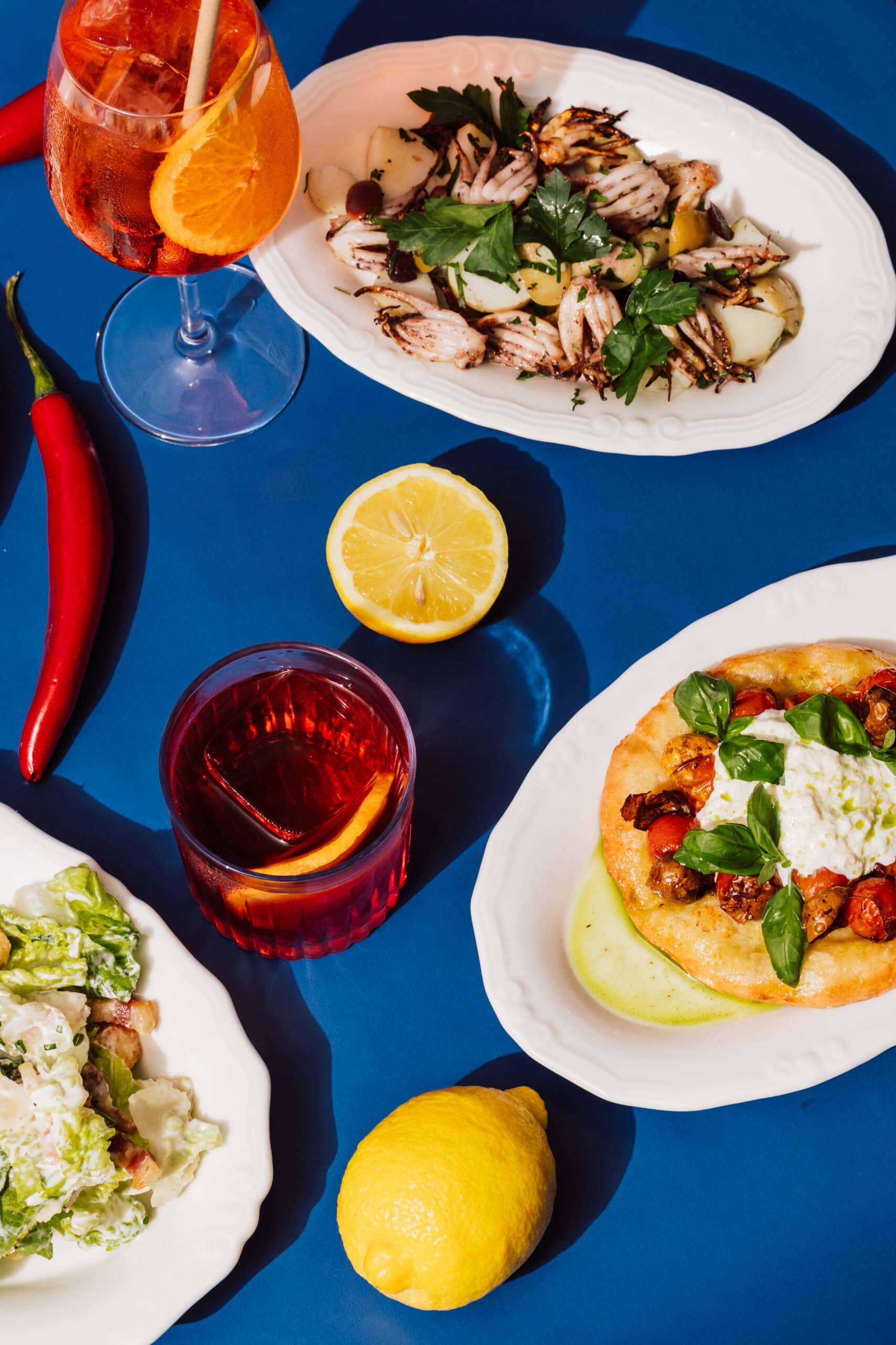 A selection of styled plates at Alfi Eatery & Bar in Everton Park