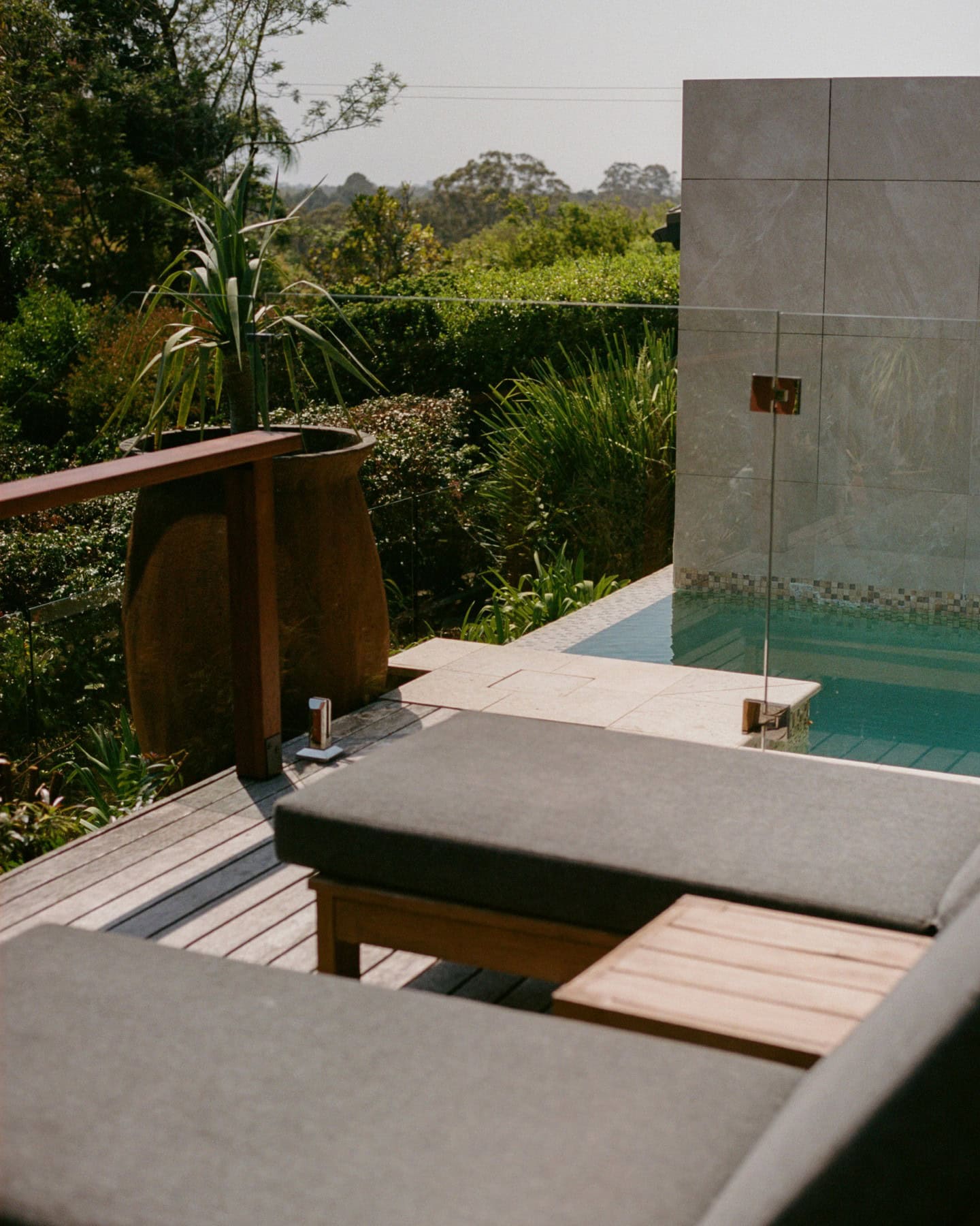 The private pool deck at Gaia Retreat in NSW