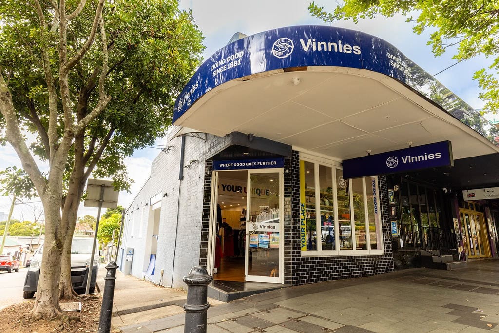 Vinnies op shop shopfront in Balmain Sydney