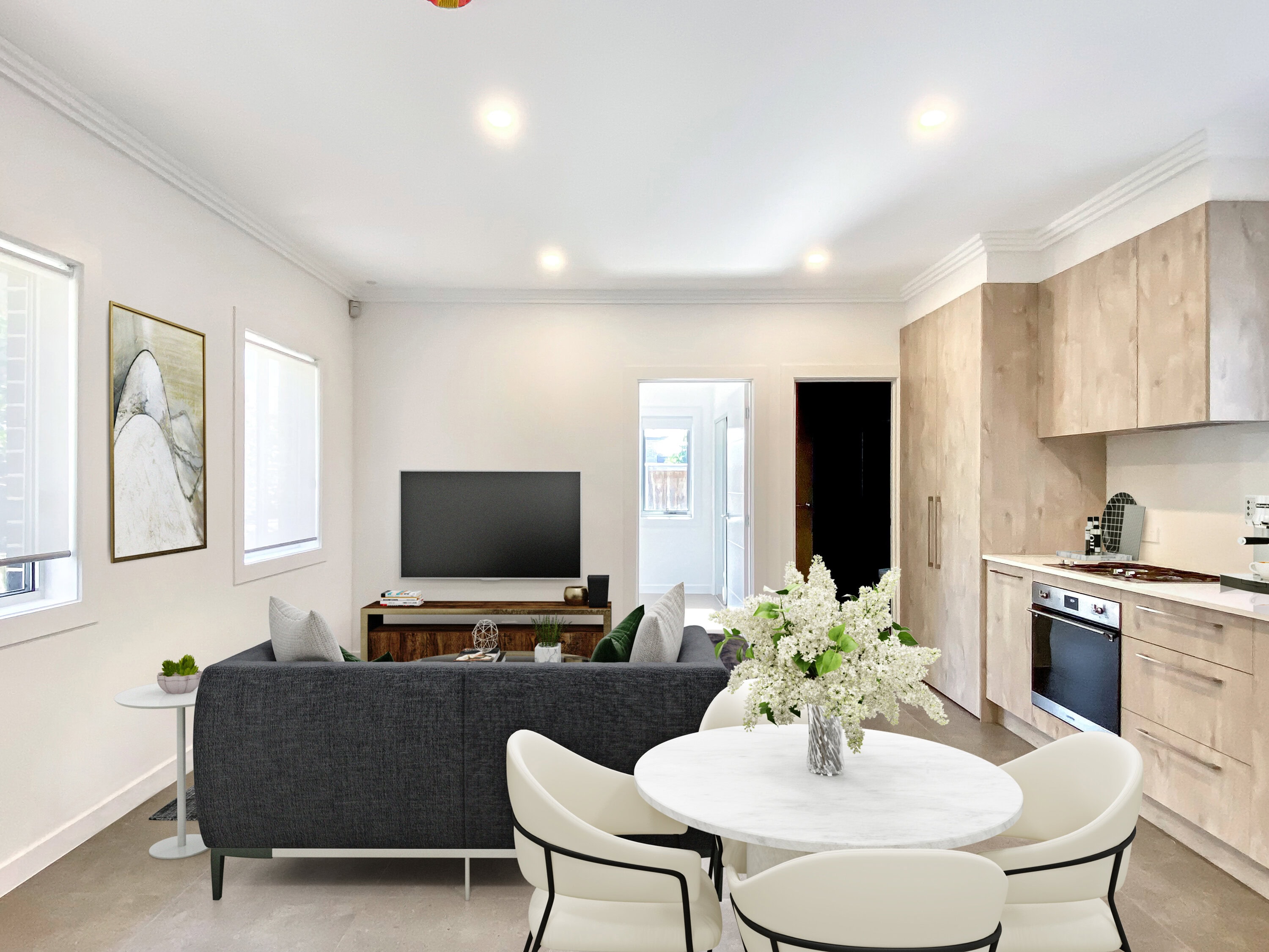 Living room - virtually staged