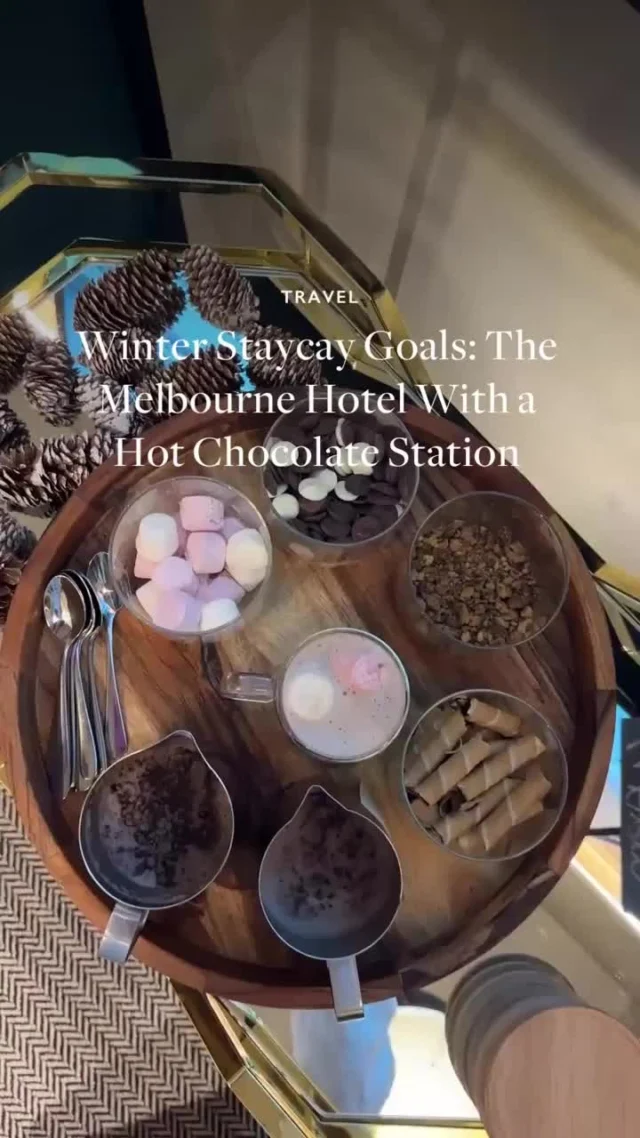 Tag your date for this cosy staycay.⁠
⁠
Room service? Check. Hot chocolate station? Check. Ultimate cosy winter ski lodge vibes, but with an impeccable view of Melbourne's CBD? Also check.⁠
⁠
If you book one staycation in Melbourne this winter, let this be it. On for a limited time only, click the link in bio to find out more details.