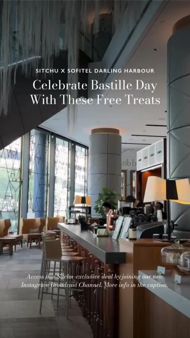 We’re celebrating Bastille Day in style with @sofiteldarlingharbour⁠
⁠
This Monday 14 July, pop into Esprit Noir Lobby Bar & Café, order a regular coffee and mention the secret code to receive 2 FREE Financiers – delicate, buttery French almond tea cakes. Oui, please.⁠
⁠
But here's the twist: the code is only available in our broadcast channel. Join now, grab the code, and treat yourself Monday morning.⁠
⁠
📍 Esprit Noir, Ground Floor, Sofitel Darling Harbour⁠
🕗 Open from 8am | 📅 Monday 14 July only⁠
⏳ While stocks last⁠
⁠
T&Cs apply. One set of complimentary Financiers per customer with any regular coffee. Must mention the code.⁠
⁠
To join our broadcast channel and access the secret code, head to the "Sitchu Sydney Insiders" link in our bio.⁠
⁠
Enjoy!